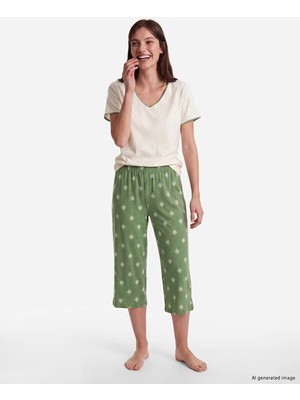 Lc Waikiki Yeni Sezon V Yaka Kadın Kaprili Pijama Takımı