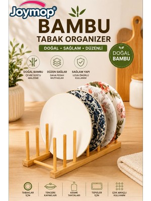 JOYMOP Bambu Tabak ve Tencere Kapağı Düzenleyici – Çok Amaçlı Mutfak Organizeri ve Standı