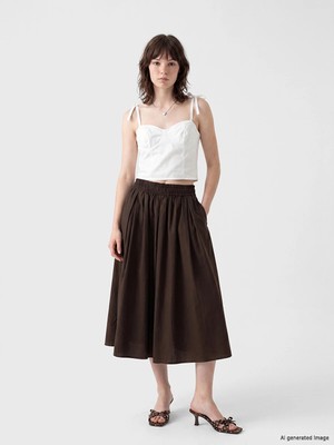 Lc Waikiki Yeni Sezon Beli Lastikli Poplin Pileli Etek