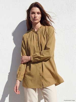 Lc Waikiki Yeni Sezon Çizgili Oversize Kadın Gömlek Tunik