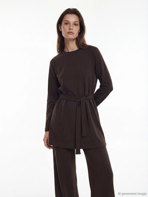 Lc Waikiki Yeni Sezon Bisiklet Yaka Soft Touch Kadın Sweatshirt Tunik
