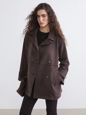 Lc Waikiki Yeni Sezon Kruvaze Yaka Oversize Kadın Trençkot