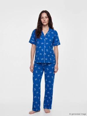 Lc Waikiki Yeni Sezon Fiyonk Desenli Hamile Pijama Takımı