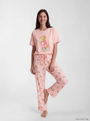 Lc Waikiki Yeni Sezon Ayı Teddy Baskılı Kadın Pijama Takım