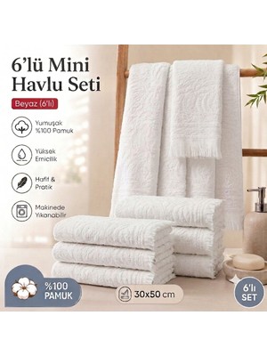 Vivesta Home 6'lı Pamuklu Mutfak Havlusu Seti 30X50 cm Kurulama Bezi El Havlusu Yüksek Su Emici Yumuşak Dokulu Premium Renkli