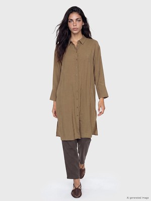 Lc Waikiki Yeni Sezon Oversize Modal Karışımlı Kadın Gömlek Tunik
