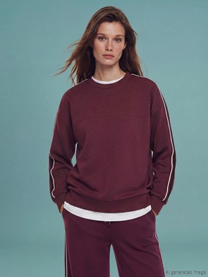Lc Waikiki Yeni Sezon Bisiklet Yaka Oversize Kadın Sweatshirt Tunik
