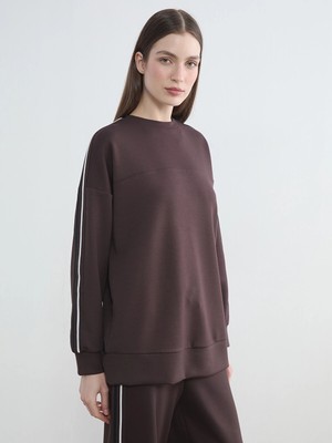 Lc Waikiki Yeni Sezon Bisiklet Yaka Oversize Kadın Sweatshirt Tunik