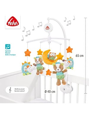 Alkar Ticaret Fehn Müzik Mobil Orman - Orman Hayvanları ile Bebek Uyku Yardımı - Bebek Mobil Müzik Kutusu Melodi - 0-5 Ay Arası Bebekler Için Müzik Mobil Bebek Yatağı Oyuncak