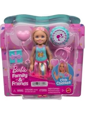 AyrStore Sarı Saçlarında Pembe Meçler Olan ve Doğum Günü Temasına Uygun Renkli Bir Elbise Giyen 15 Cm'lik Küçük Club Chelsea Bebek ve 4 Parti Aksesuarı, JJB37