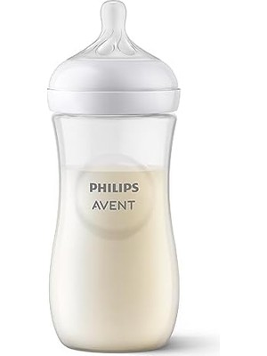 Alkar Ticaret Doğal Tepkili Biberon, 330 Ml, 3 Ay+, Akıtmaz Emzik, Kolik ve Gaz Önleyici, Bpa Içermez, SCY906/01