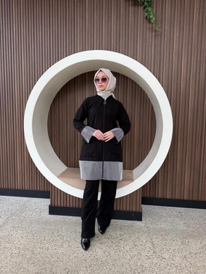 Aysun Aydemir File Detaylı Fermuarlı Alt Üst Ikili Tesettür Eşofman Takım