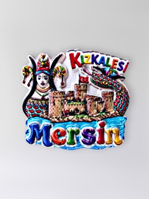 Mundy Mersin Polyester Kabartmalı Magnet 6,5x5,5 cm Dekoratif Hediyelik Buzdolabı Süsü (KOD:1371)