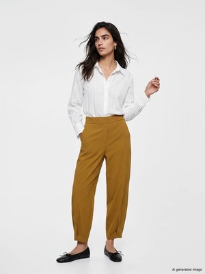 Lc Waikiki Yeni Sezon Beli Lastikli Dokulu Kadın Pantolon