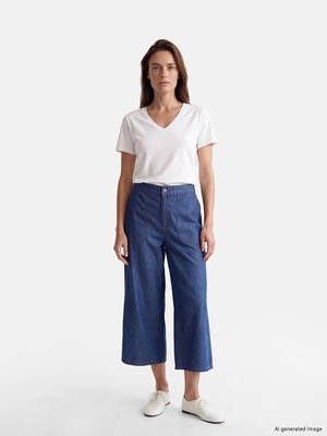 Lc Waikiki Yeni Sezon Regular Fit Geniş Paça Kadın Jean Kapri
