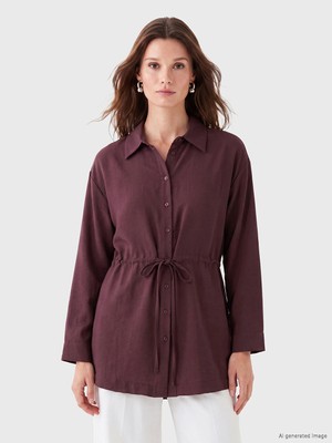 Lc Waikiki Yeni Sezon Bağlamalı Poplin Kadın Gömlek Tunik
