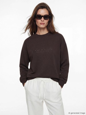 Lc Waikiki Yeni Sezon Los Angeles Nakışlı Soft Touch Kadın Sweatshirt Tunik