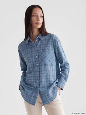 Lc Waikiki Yeni Sezon Ekose Oversize Kadın Gömlek