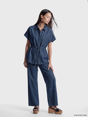 Lc Waikiki Yeni Sezon Beli Lastikli Wideleg Kadın Jean Pantolon