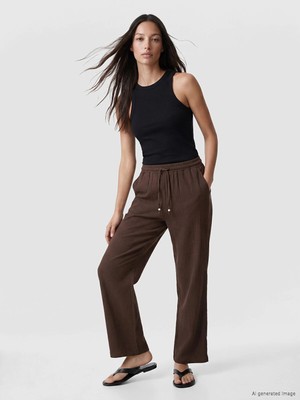 Lc Waikiki Yeni Sezon Beli Lastikli Müslin Kadın Pantolon