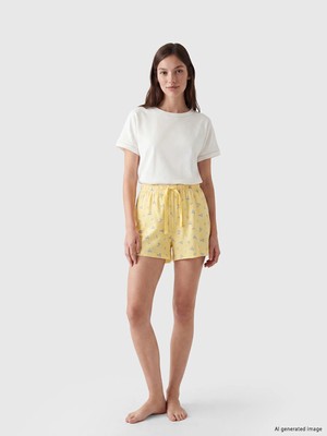 Lc Waikiki Yeni Sezon Baskılı %100 Pamuklu Kadın Şort Pijama Altı 2'li