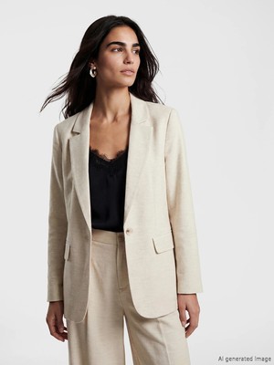 Lc Waikiki Yeni Sezon Keten Karışımlı Kadın Blazer Ceket