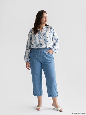 Lc Waikiki Yeni Sezon Beli Lastikli Kadın Jean Kapri