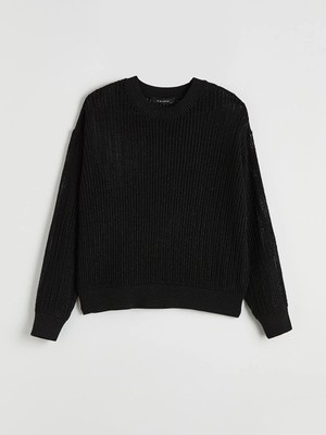 Lc Waikiki Yeni Sezon Bisiklet Yaka Ajurlu Oversize Kadın Triko Kazak