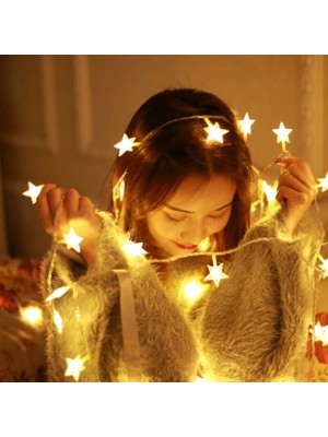 Kuzey Oyuncak Yüksek Kalite 5 Metre Gün Işığı Yıldız LED Işık Sabit Yanar 20 LED Lambalı Fişli Noel Yılbaşı Işığı
