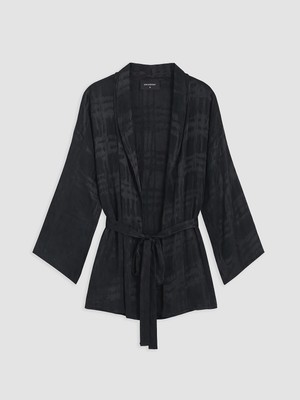 Lc Waikiki Yeni Sezon Şal Yaka Desenli Kuşaklı Kadın Kimono
