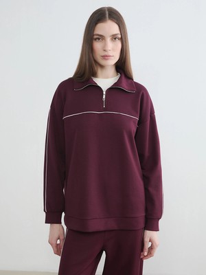 Lc Waikiki Yeni Sezon Dik Yaka Oversize Kadın Sweatshirt