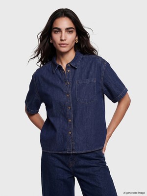 Lc Waikiki Yeni Sezon Oversize Kadın Jean Gömlek