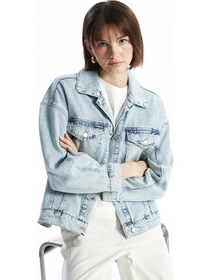 Lc Waikiki Yeni Sezon Gömlek Yaka Oversize Kadın Jean Ceket