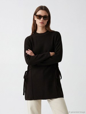 Lc Waikiki Yeni Sezon Bisiklet Yaka Oversize Kadın Triko Tunik