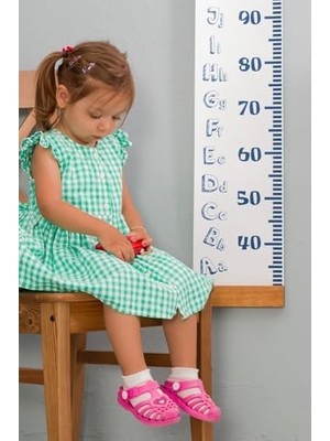 Mabelme Store Alfabe Tasarımlı Boy Ölçme Cetveli - Asılabilir Boy Ölçer - Duvara Monte Bebek Boy Ölçer