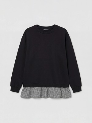Lc Waikiki Yeni Sezon Bisiklet Yaka Ekose Kadın Sweatshirt Tunik