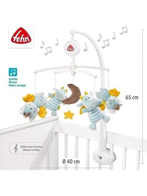 Fehn Müzik Mobil Küçük Kale - Sevimli Hayvanlarla Bebek Uyku Yardımı - Bebek Mobil Müzik Kutusu Melodi - 0-5 Ay Arası Bebekler Için Bebek Yatağı Oyuncak