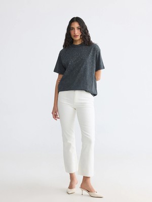 Lc Waikiki Yeni Sezon Crop Flare Kadın Jean Pantolon