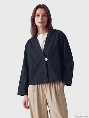 Lc Waikiki Yeni Sezon V Yaka Kadın Jean Kimono