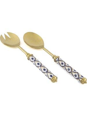 Mikasa Gold Mavi Desenli Salata Servis Seti