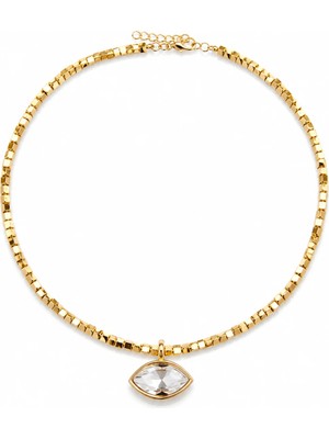 Venüs Design Gold Markiz Taşlı Kolye