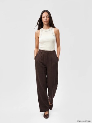 Lc Waikiki Yeni Sezon Beli Lastikli Dokulu Kadın Pantolon