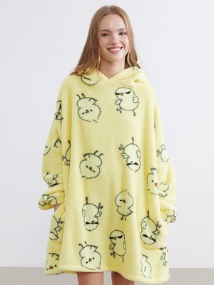 Lc Waikiki Yeni Sezon Kapüşonlu Oversize Kadın Pelüş Pijama Üstü