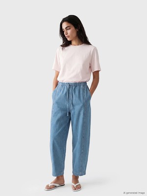 Lc Waikiki Yeni Sezon Beli Lastikli Barrel Fit Kadın Jean Pantolon