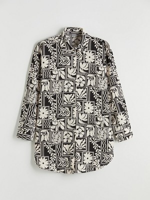 Lc Waikiki Yeni Sezon Desenli Oversize Kadın Gömlek Tunik