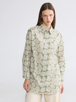 Lc Waikiki Yeni Sezon Desenli Oversize Kadın Gömlek Tunik