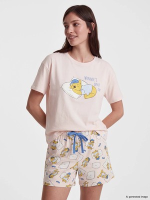 Lc Waikiki Yeni Sezon Winnie The Pooh Baskılı Kadın Şortlu Pijama Takımı
