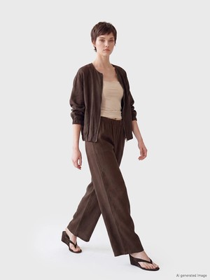 Lc Waikiki Yeni Sezon Beli Lastikli Kadın %100 Keten Pantolon