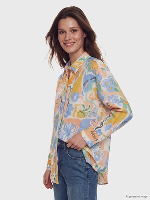 Lc Waikiki Yeni Sezon Desenli Oversize Kadın Gömlek Tunik