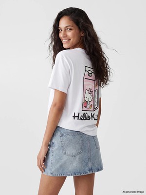 Lc Waikiki Yeni Sezon Hello Kitty Baskılı %100 Pamuklu Kadın Tişört